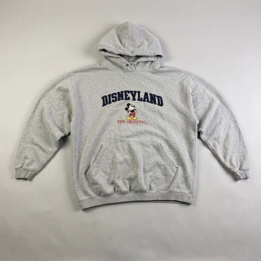 Vintage Disneyland The Original Mickey Mouse Hoodie Mens Medium Gray Pullover